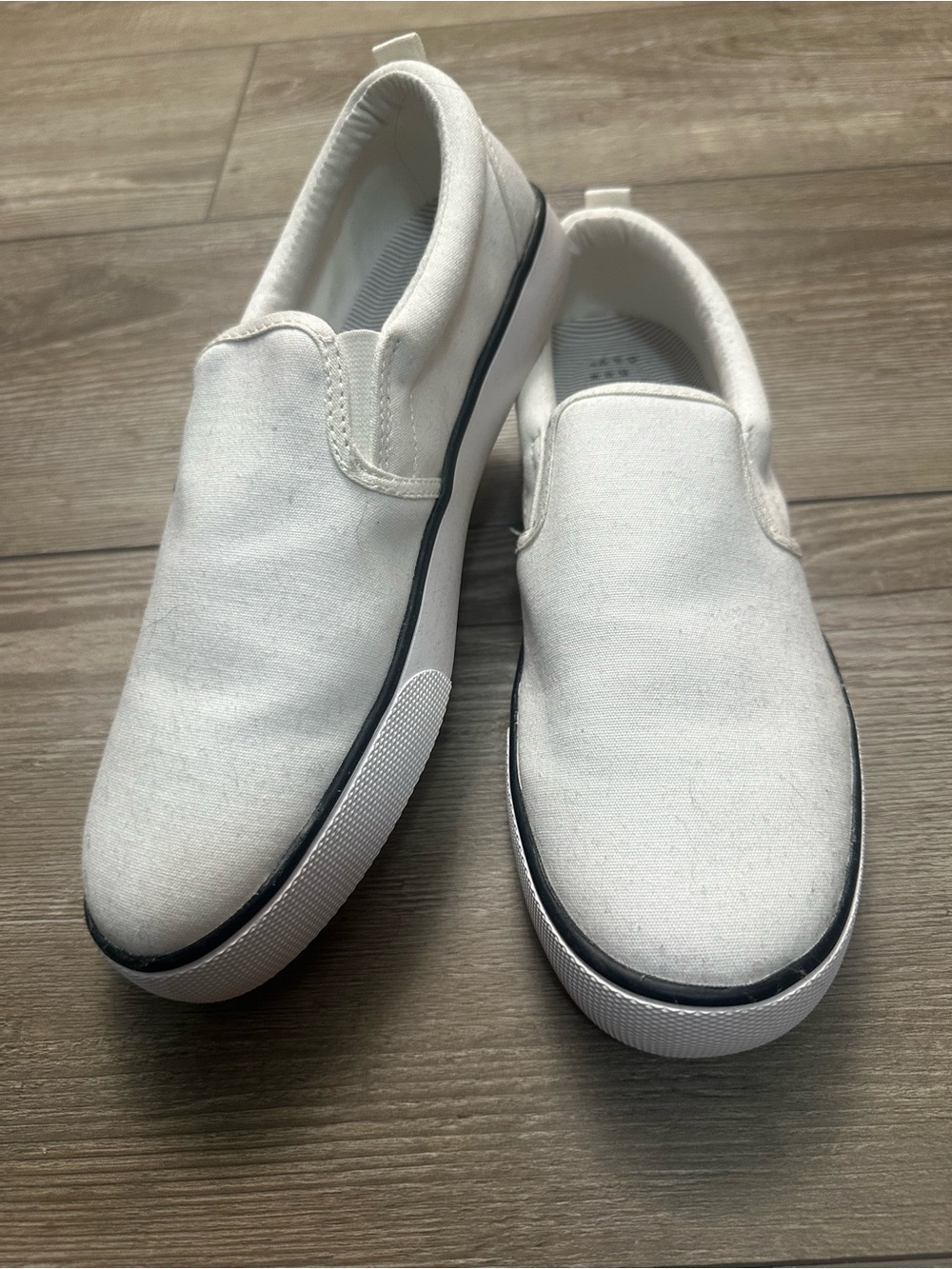 Men's White Slip-On Canvas Loafers